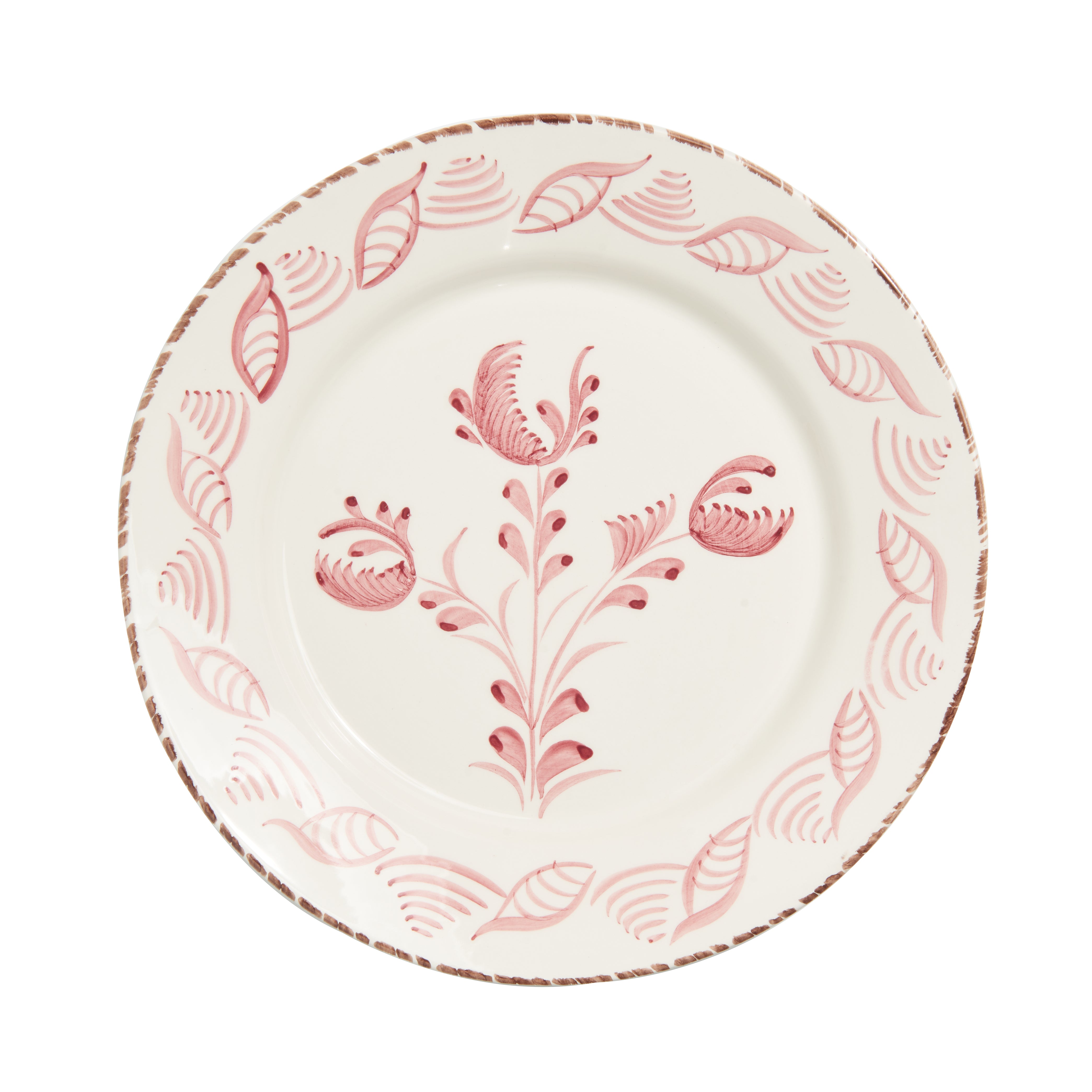 Dinner Plate - Pink 3 Flowers/Shells