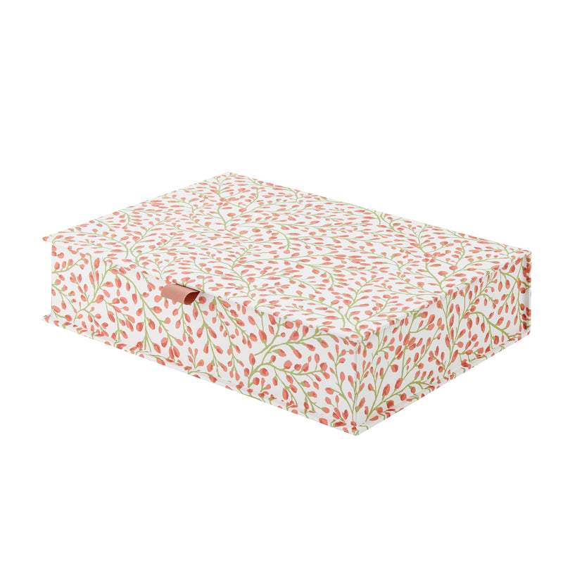 A4 Boxfile All Over Buds - Coral