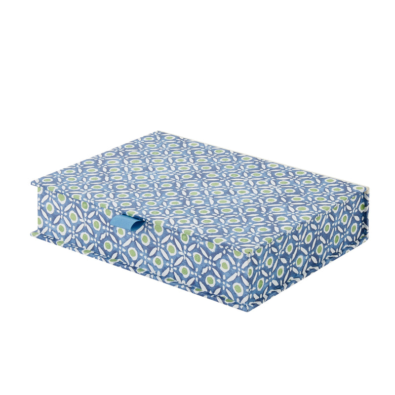 Nina Campbell A5 Keepsake Batik Dots - Blue/Green