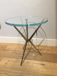 Arthur Circular End Table in Nickel