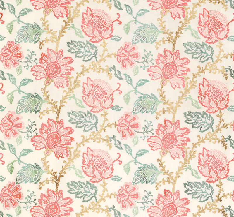 Nina Campbell Fabric - Coromandel Pink/Aqua/Ivory NCF4243-04