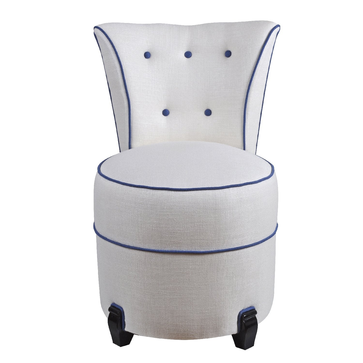 blue dressing table chair Blue Upholstered Dining Chair | Streamlined Design | Velvet Fabric