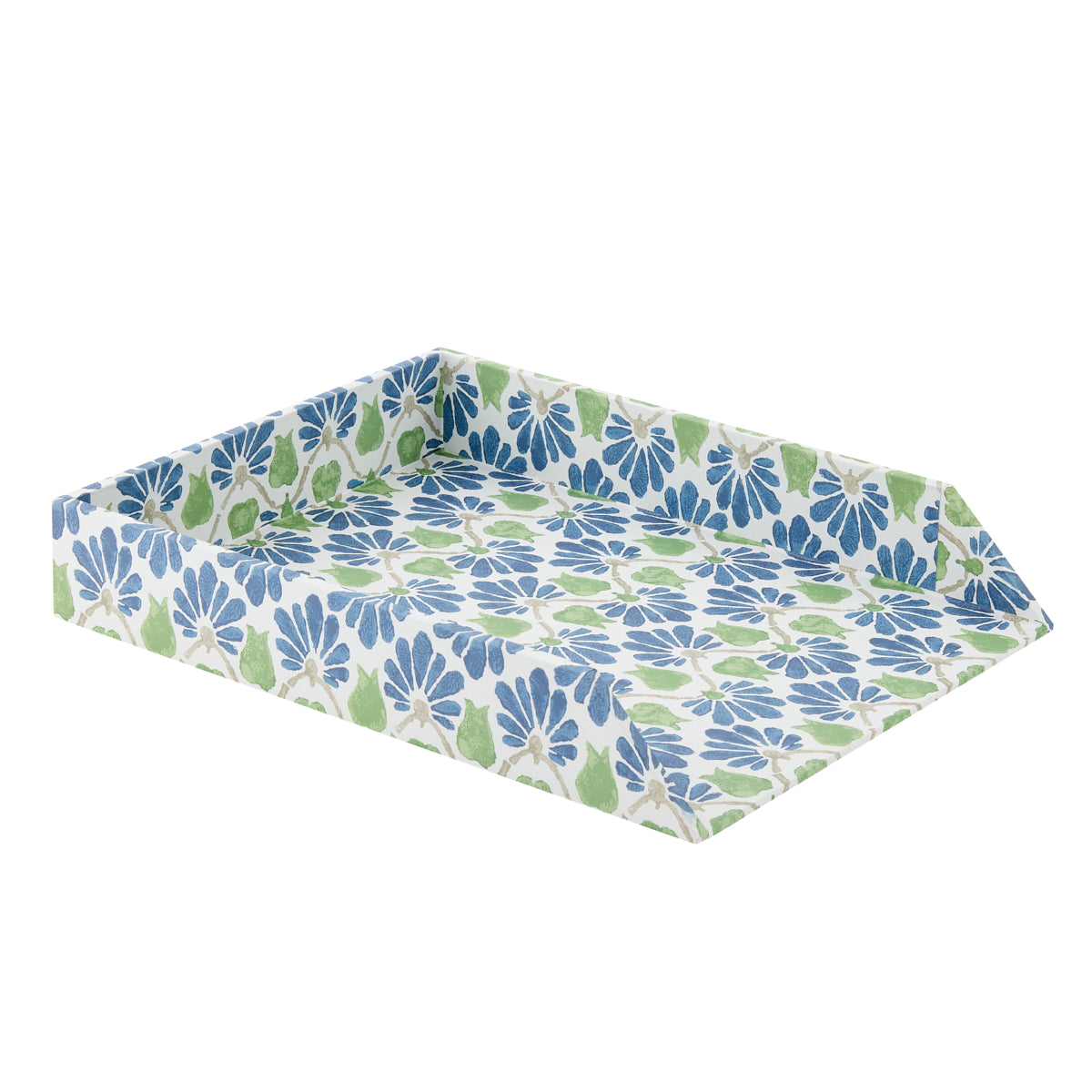 Letter Tray Ginko Tulips - Blue/Green
