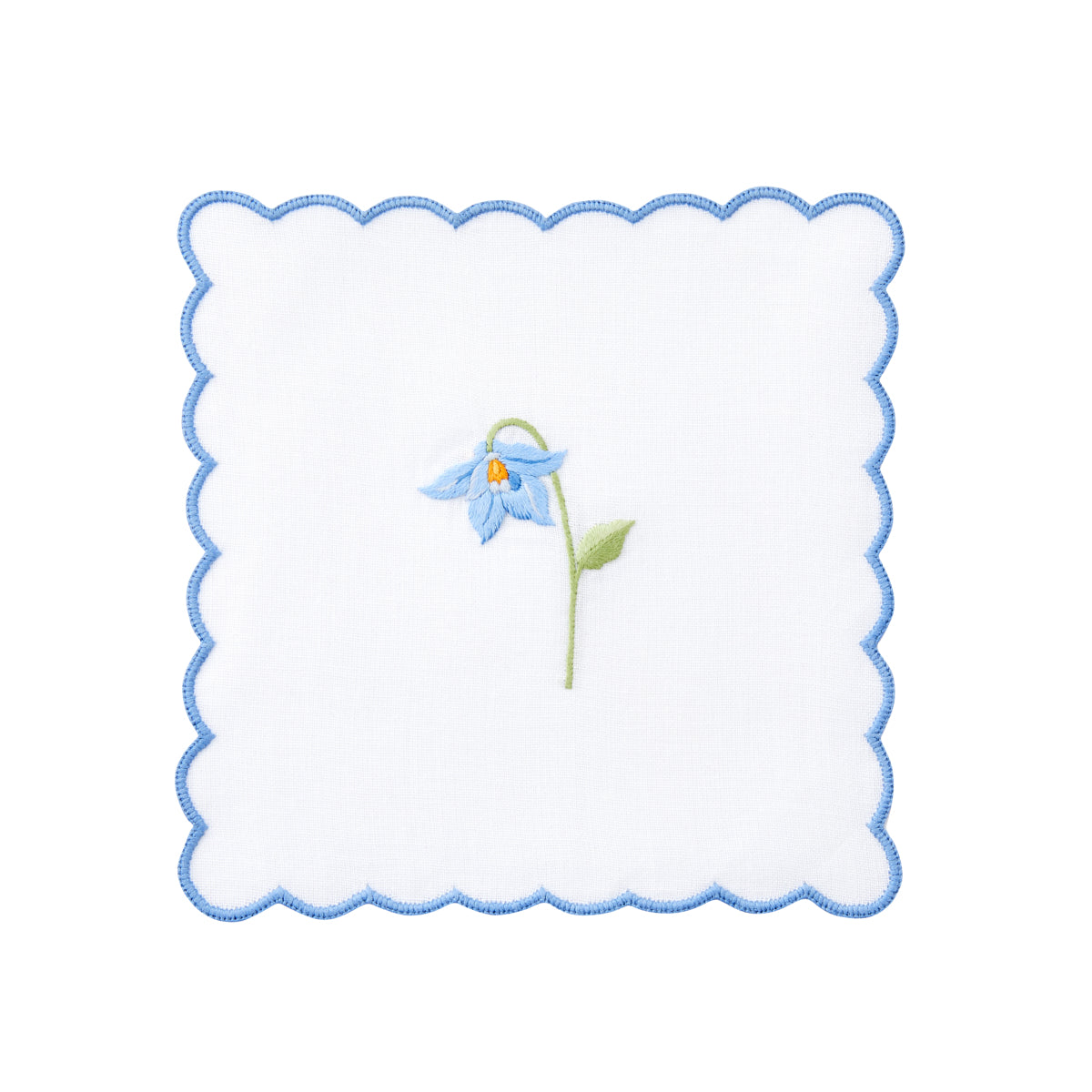 Cocktail Napkin/Coaster - Blue Flower 13x13cm