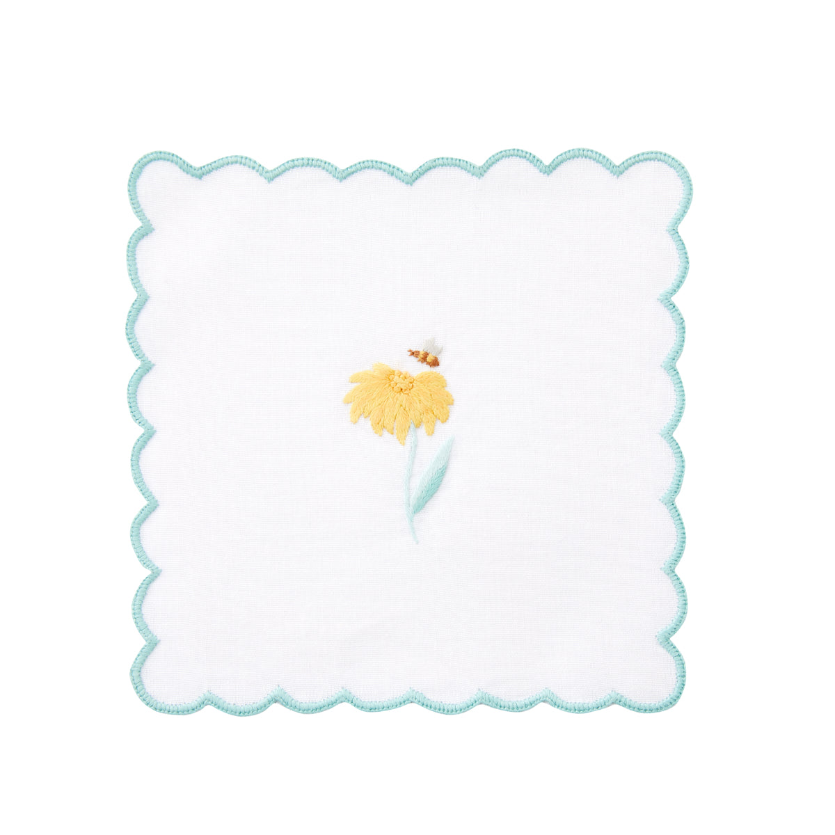 Cocktail Napkin/Coaster - Yellow Flower 13x13cm