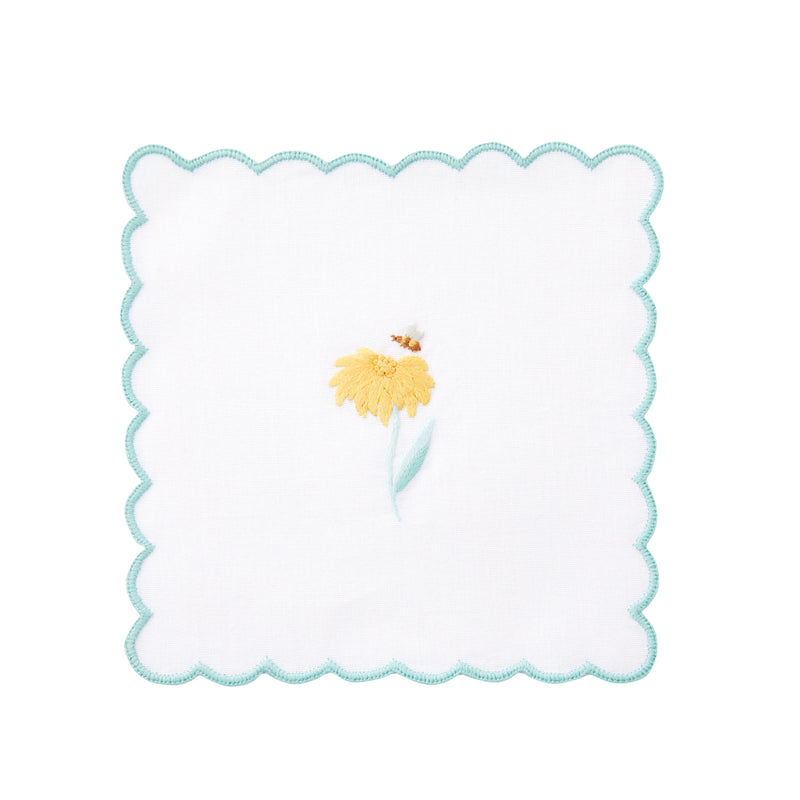 Nina Campbell Cocktail Napkin/Coaster - Yellow Flower