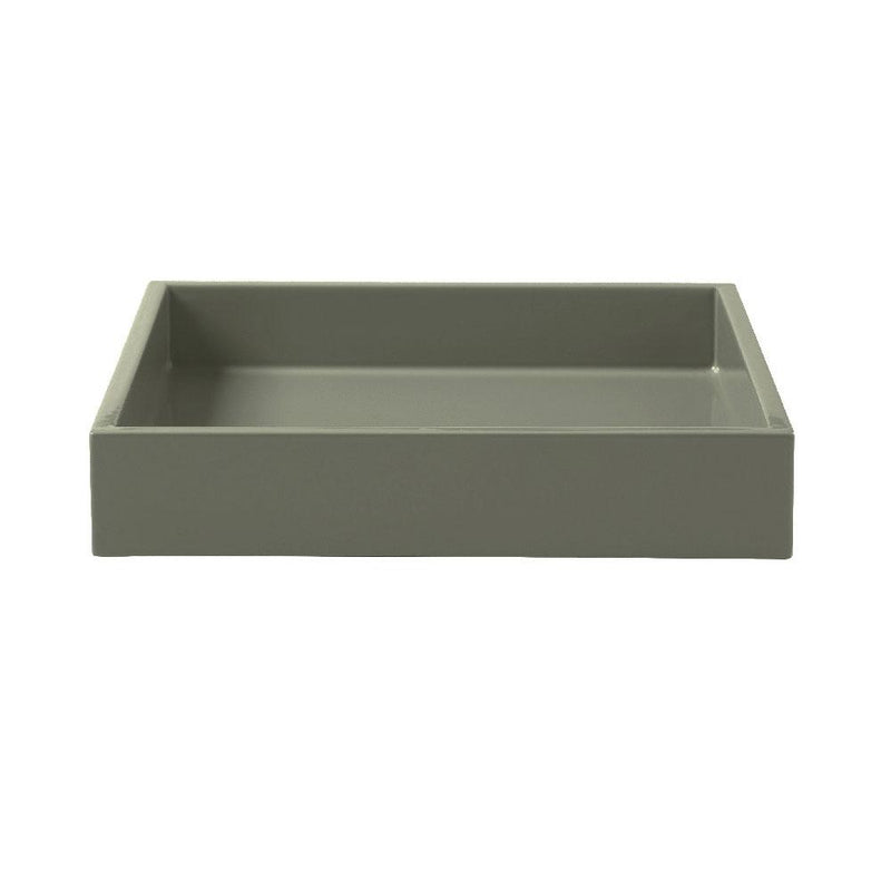 Nina Campbell Lux Tray Small Sage against a white background