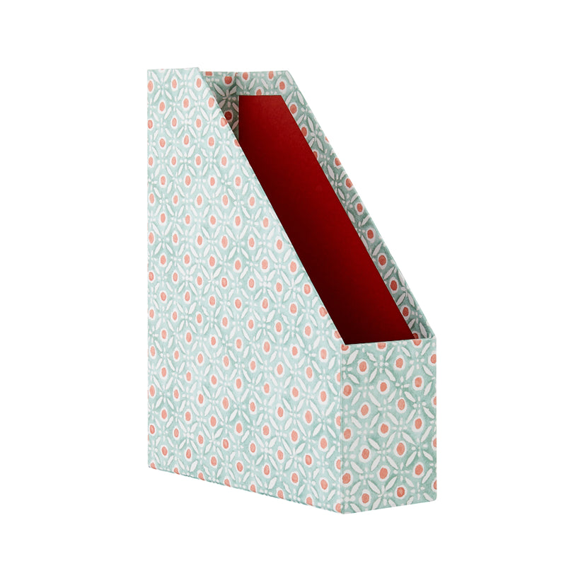 Magazine File Batik Dots Coral/Aqua