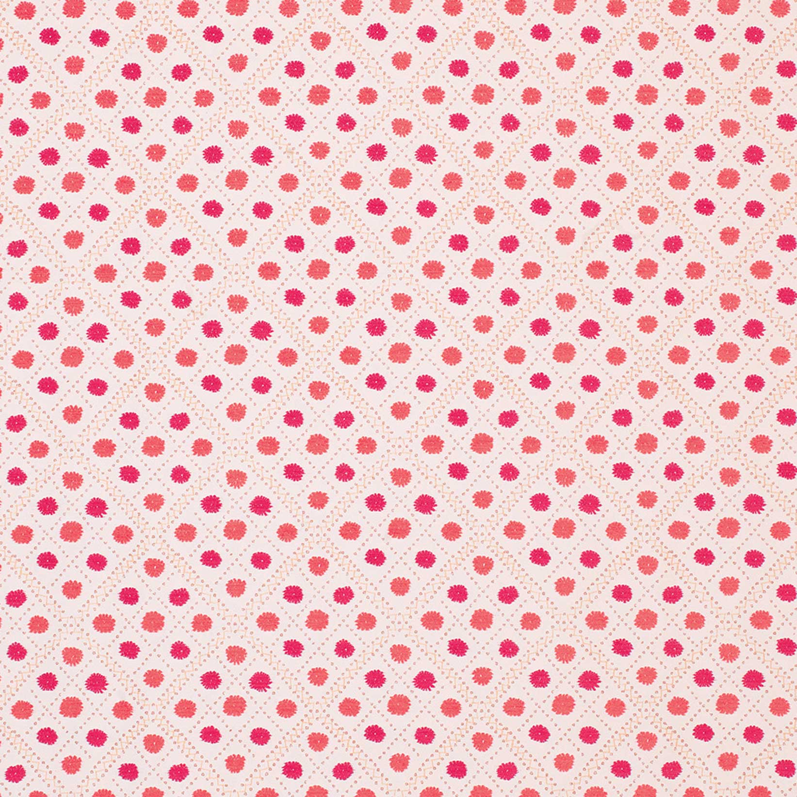 Nina Campbell Fabric - Claribel Claribel Ivory/Coral/Red NCF4281-01