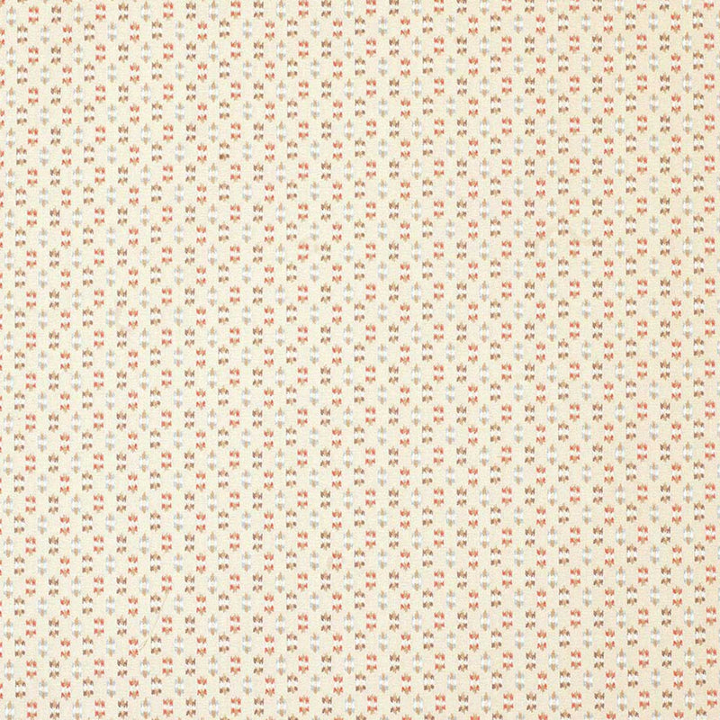 Nina Campbell Fabric - Claribel Biron Coral/Aqua/Beige NCF4284-02