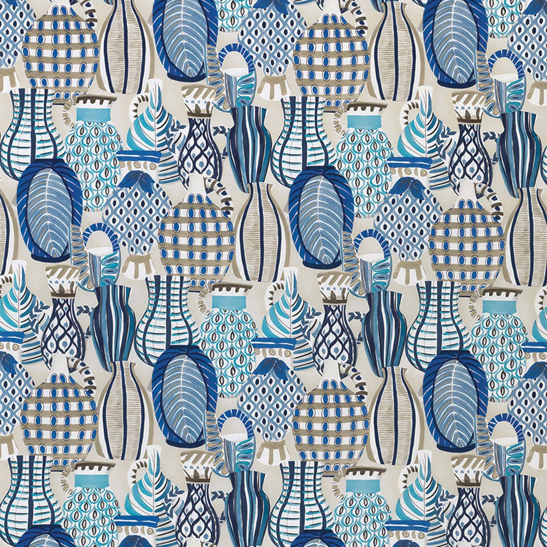 Nina Campbell Fabric - Les Rêves Collioure Blue/Beige NCF4290-04