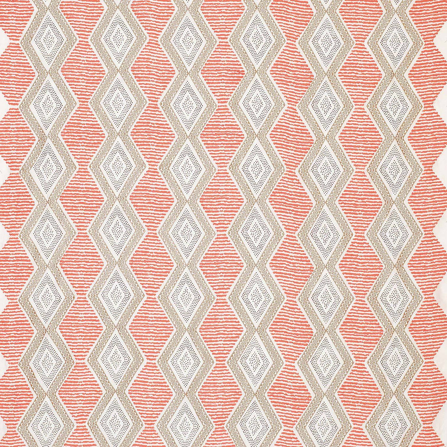 Nina Campbell Fabric - Les Rêves Belle Île Coral/Beige/Choc NCF4291-01
