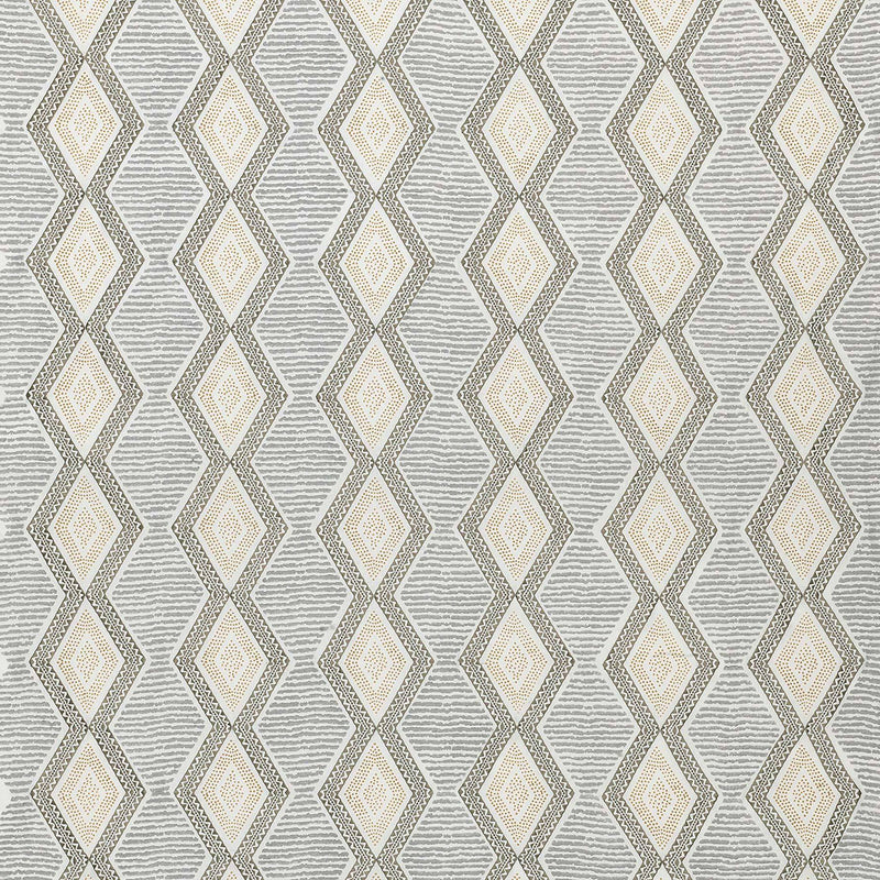 Nina Campbell Fabric - Les Rêves Belle Île Grey/Gold NCF4291-04