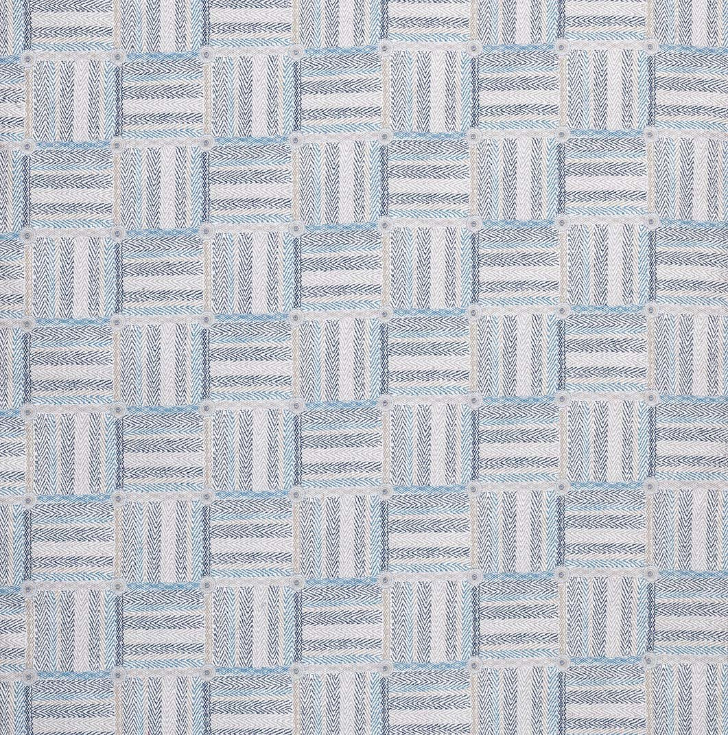 Nina Campbell Fabric - Rivoli Jossigny Ink/Blue/Beige NCF4323-04