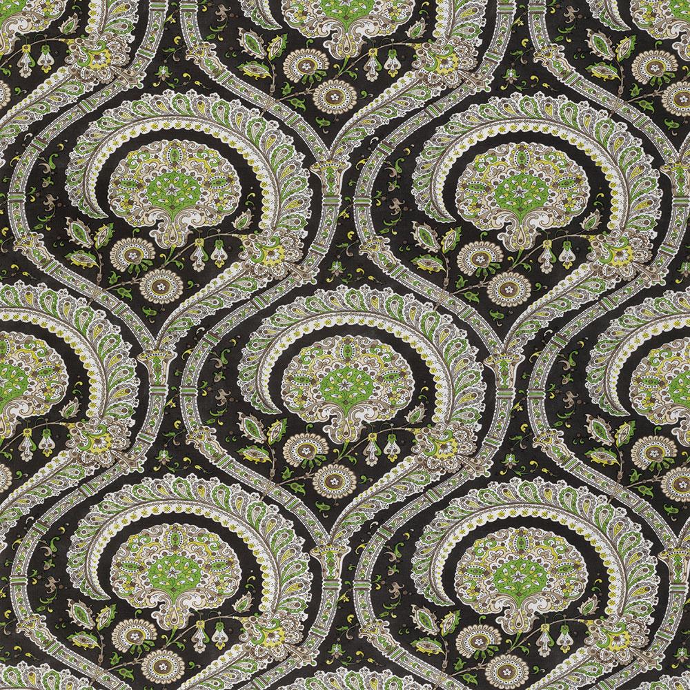 Nina Campbell Fabric - Les Indiennes Green/Black NCF4330-04