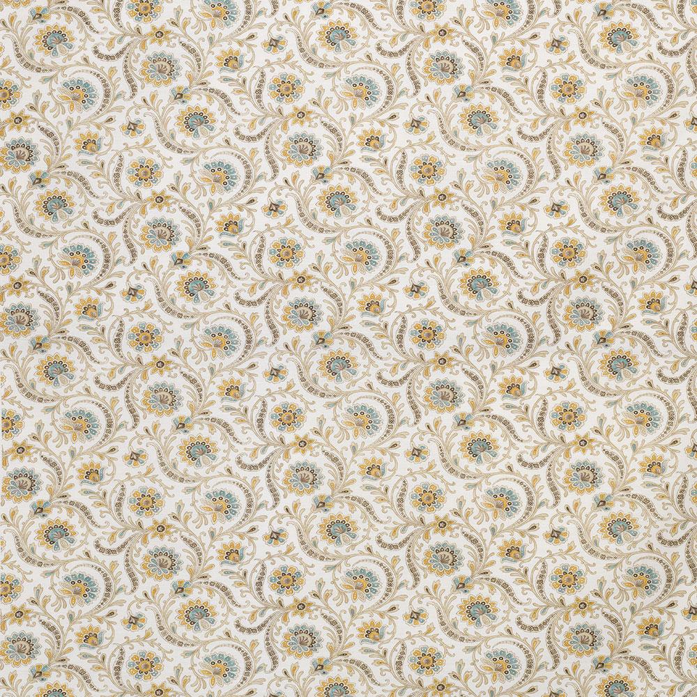 Nina Campbell Fabric - Les Indiennes Baville Taupe/Aqua NCF4331-03