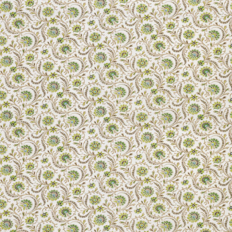 Les Indiennes Baville Green Fabric - NCF4331-04