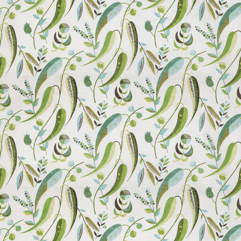 Les Indiennes Colbert Green Fabric - NCF4334-04