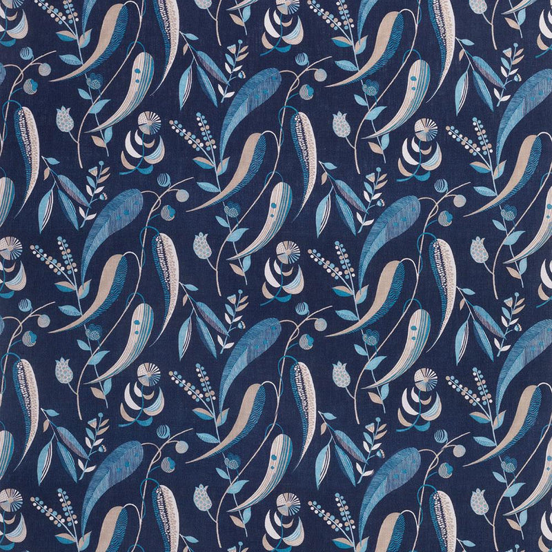 Nina Campbell Fabric - Les Indiennes Colbert Blue NCF4334-05