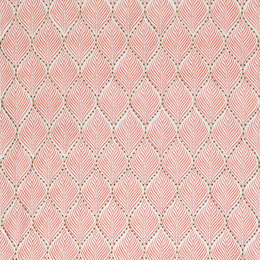 Nina Campbell Fabric - Les Indiennes Bonnelles Coral NCF4335-01
