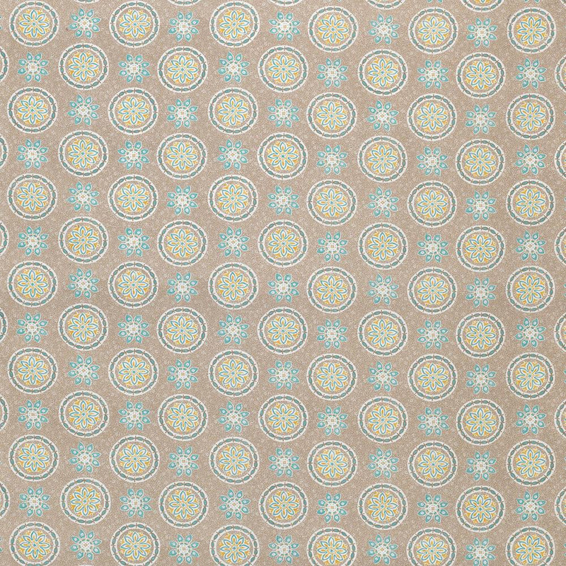 Nina Campbell Fabric - Les Indiennes Garance Taupe/Aqua NCF4336-01