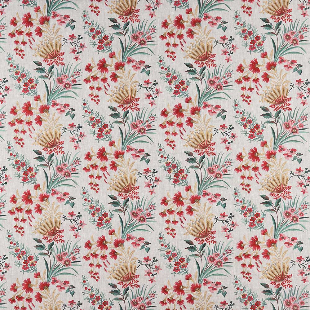 Nina Campbell Fabric - Ashdown Michelham Red/Teal NCF4362-02