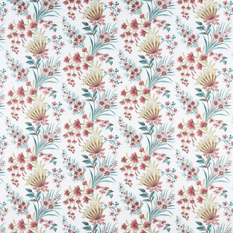 Nina Campbell Fabric - Ashdown Michelham Blush/Aqua NCF4362-03