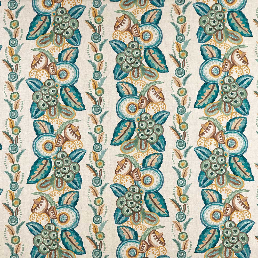 Nina Campbell Fabric - Ashdown Stripe Teal/Aqua NCF4363-02