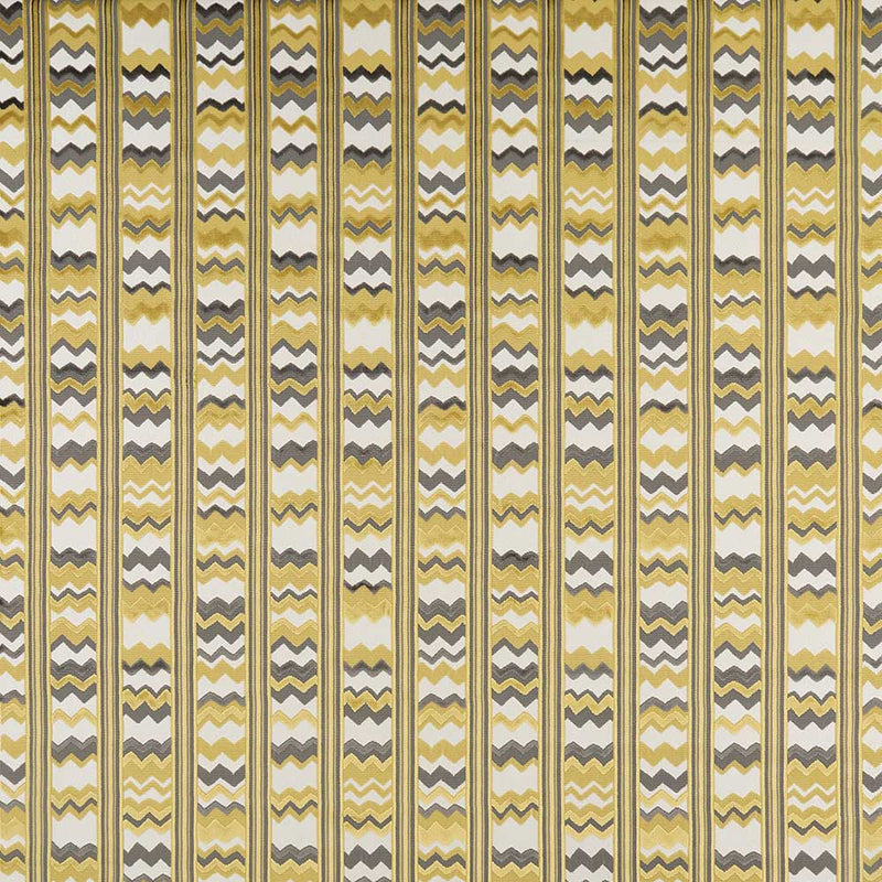 Nina Campbell Fabric - Marchmain Sebastian Yellow/Chocolate NCF4373-04