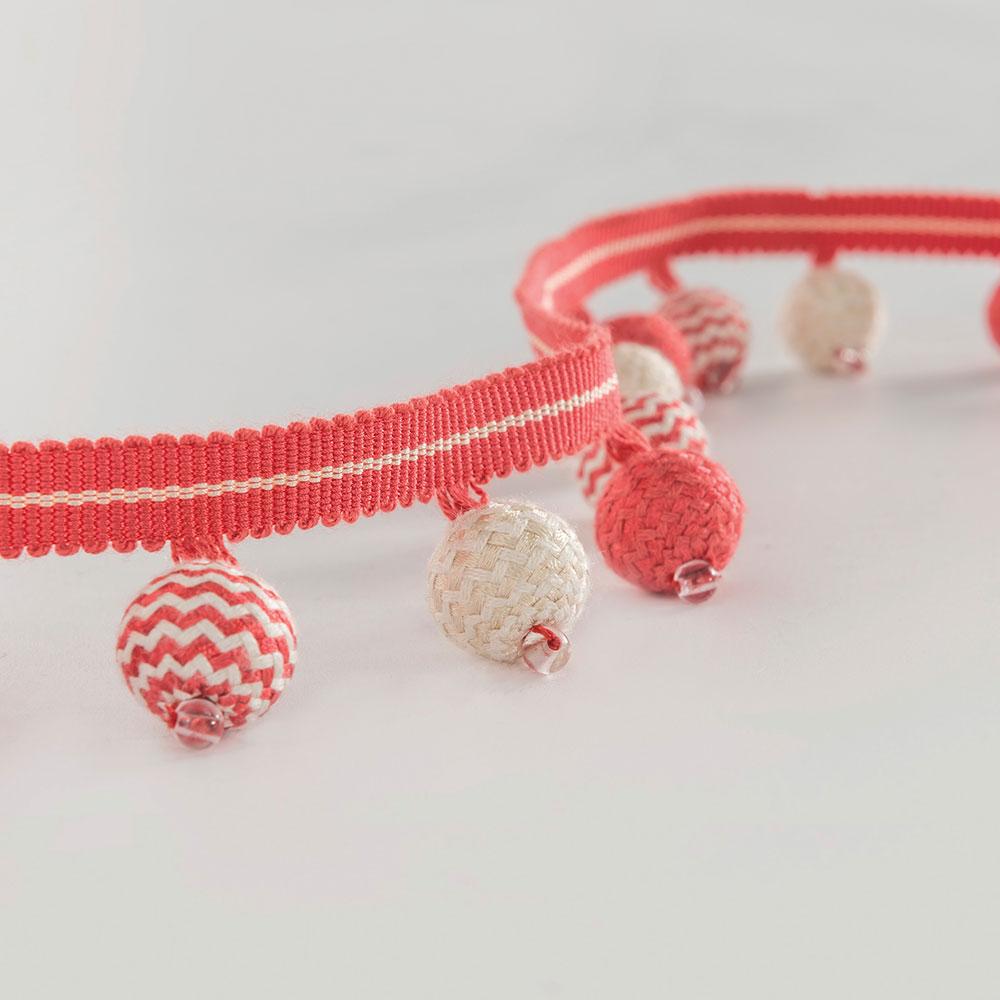 Trianon Bauble Coral/Ivory Fabric - NCT512-06