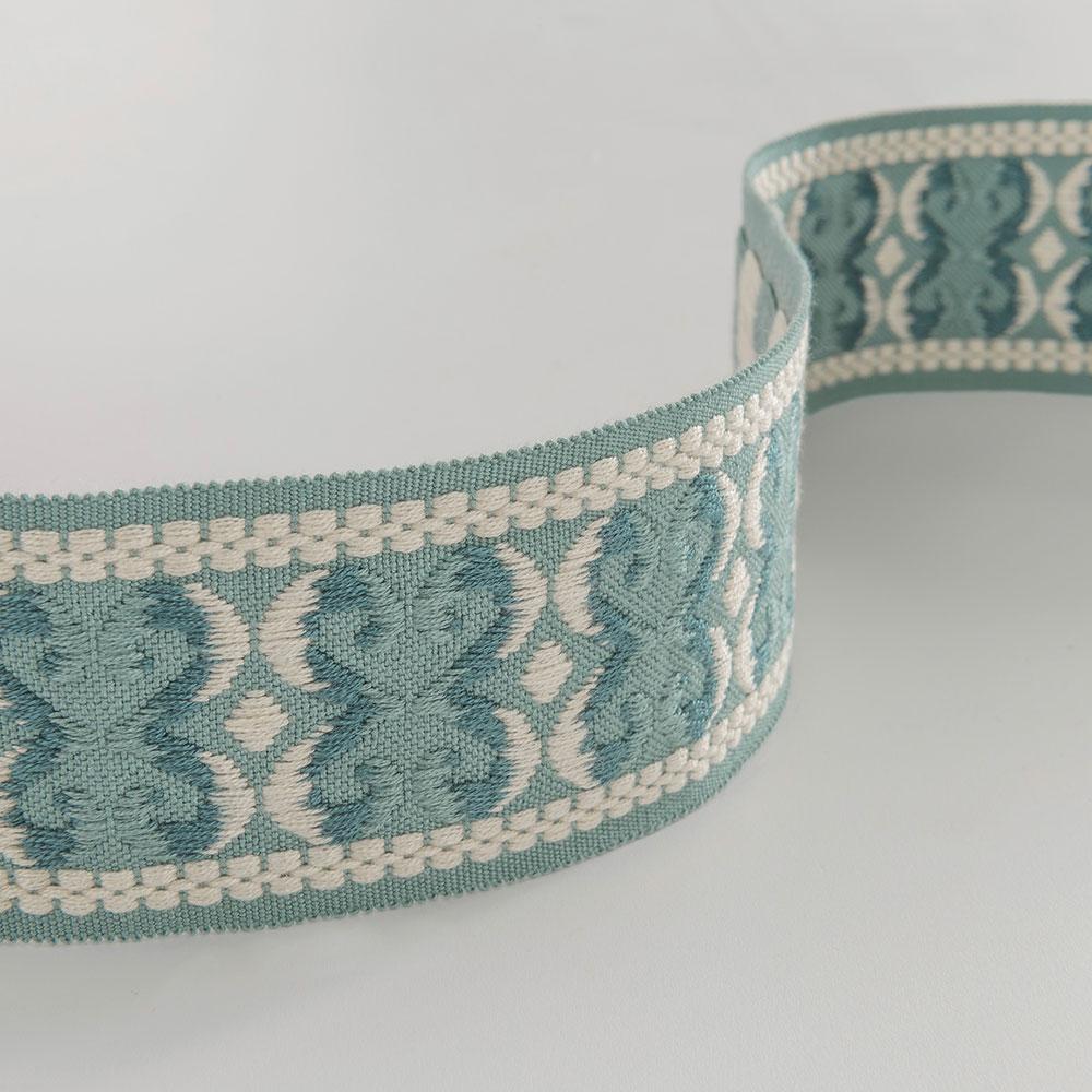Trianon Braid Aqua/Ivory Fabric - NCT515-01