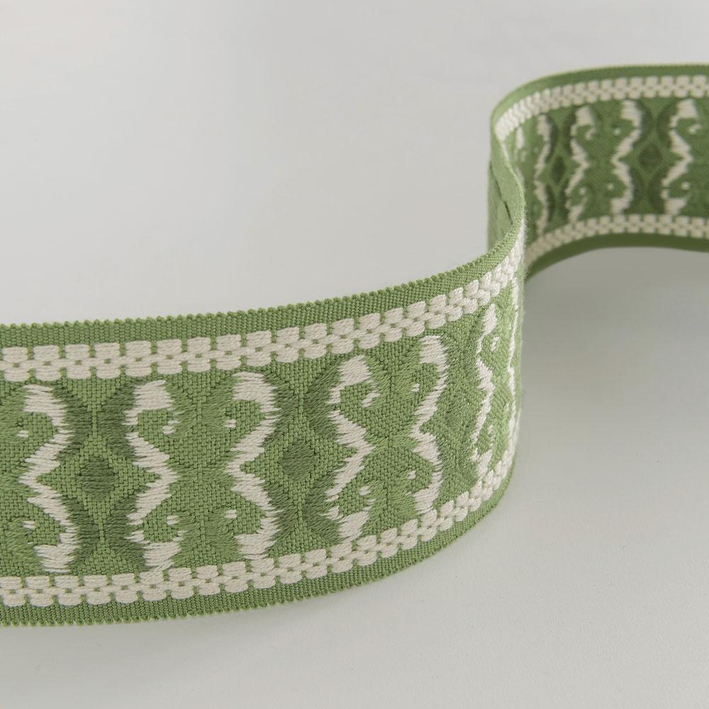 Trianon Braid Green/Ivory Fabric - NCT515-02