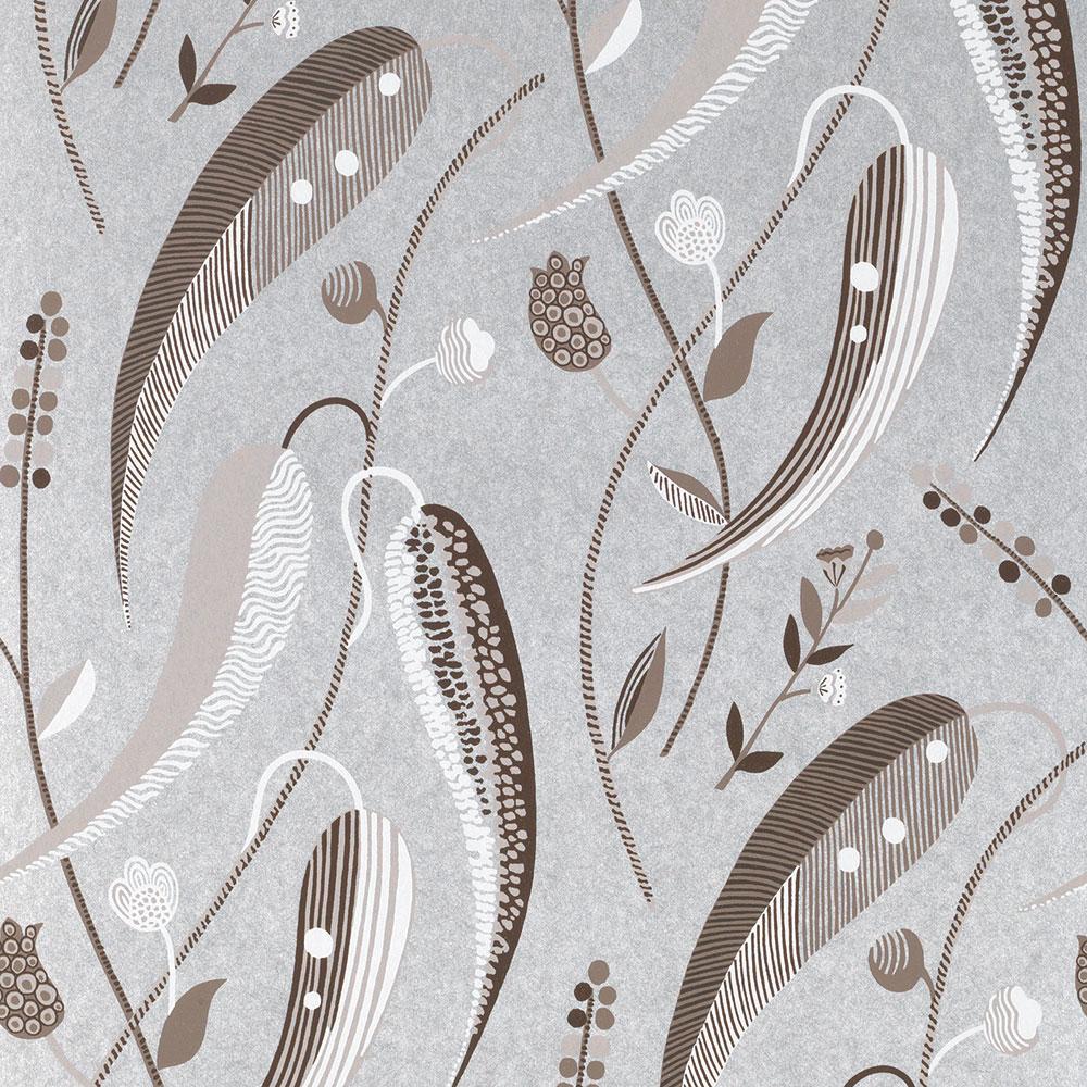 Nina Campbell Wallpaper - Les Indiennes Colbert Taupe/Ivory NCW4353-06