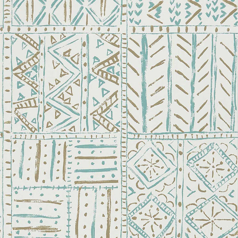 Wallpaper Ashdown Cloisters Aqua/Taupe NCW4391-02