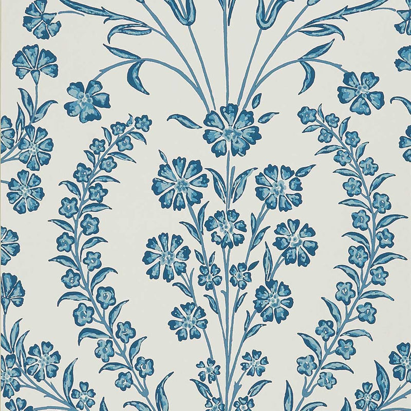 Nina Campbell Wallpaper - Ashdown Chelwood Blue/Ivory NCW4392-05
