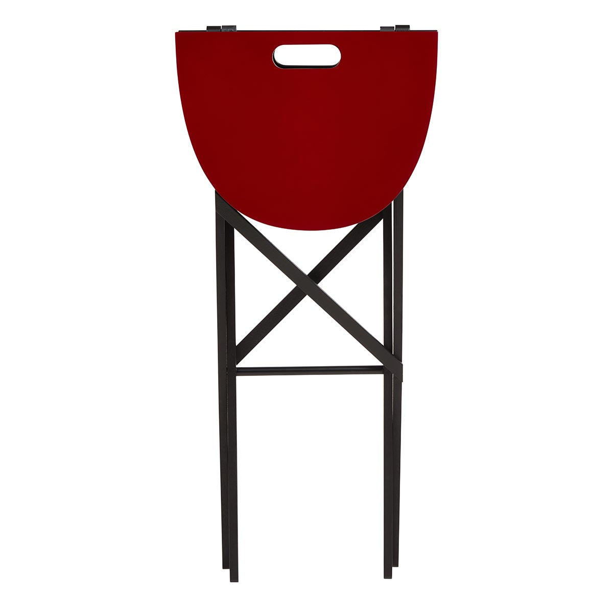 Nina Campbell Oval Red Folding Table against a white background