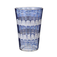 Nina Campbell Large Tumbler Blue/ White Wave against a white background