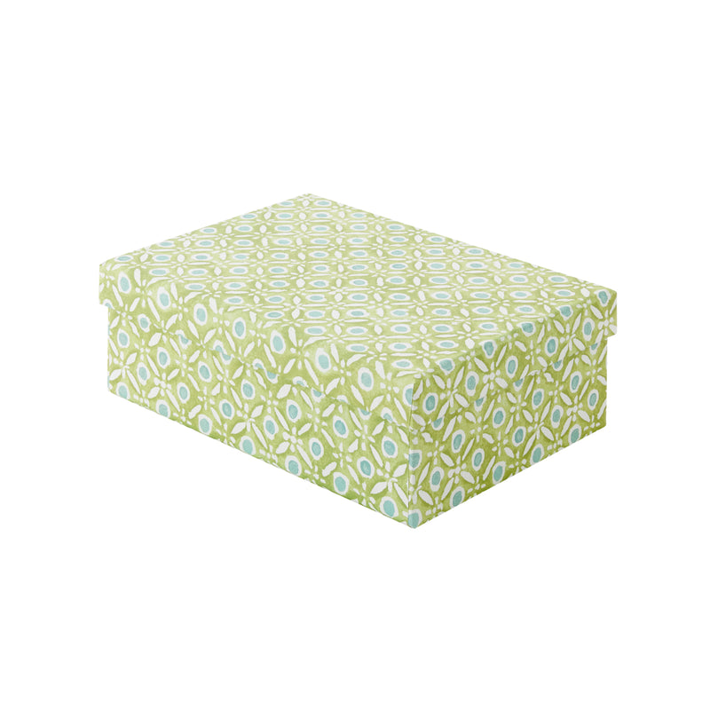 Storage Box Small Batik Dots - Green/Aqua