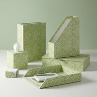 A4 Boxfile Batik Dots - Green/Aqua