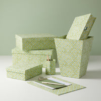 Nina Campbell Letter Tray Batik Dots - Green/Aqua