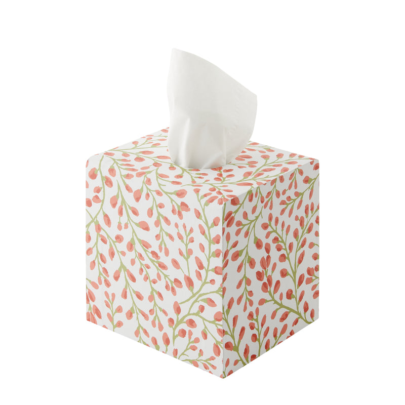 Nina Campbell Tissue Box All Over Buds - Coral