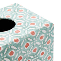 Nina Campbell Tissue Box Batik Dots - Coral/Aqua