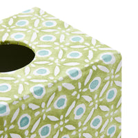 Nina Campbell Tissue Box Batik Dots - Green/Aqua