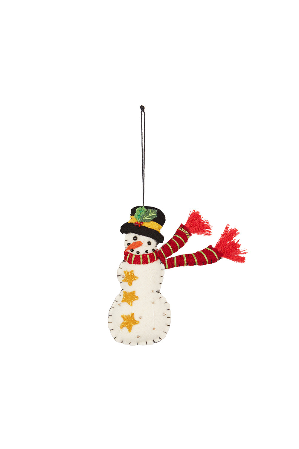 Decoration - Small Snowman Black Hat Red Scarf