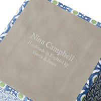 Nina Campbell Waste Bin Batik Dots - Blue/Green