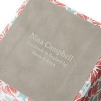 Nina Campbell Waste Bin Ginko Tulips - Coral/Aqua