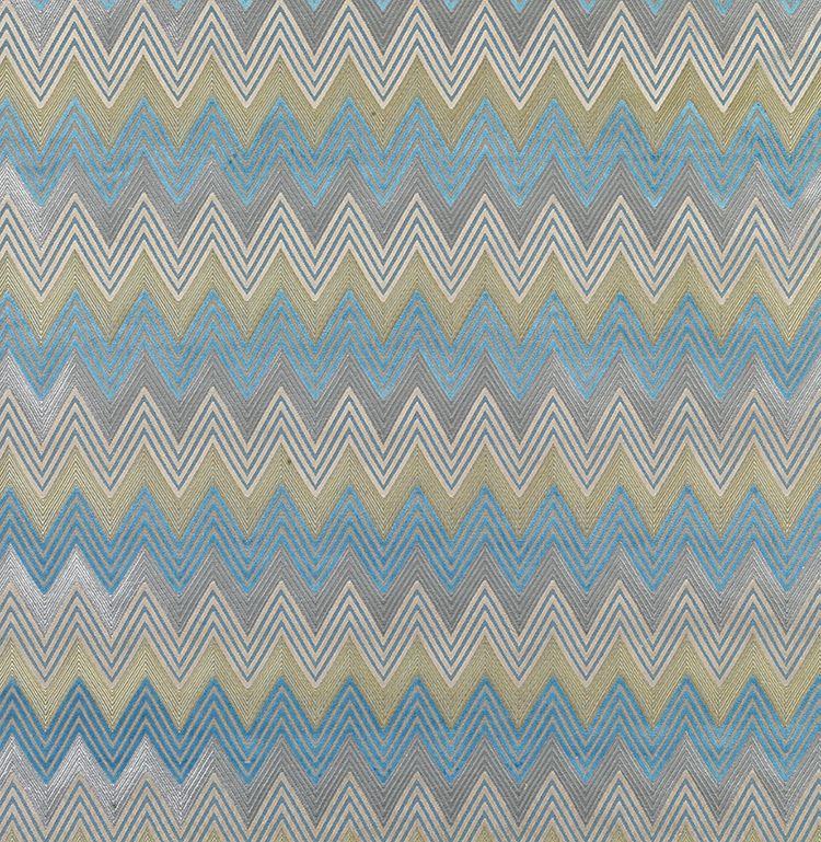 Nina Campbell Fabric - Bargello Velvets Blue/Taupe/Gold NCF4210-03