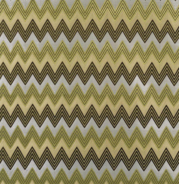 Nina Campbell Fabric - Bargello Velvets Green/Olive/Gold NCF4210-04