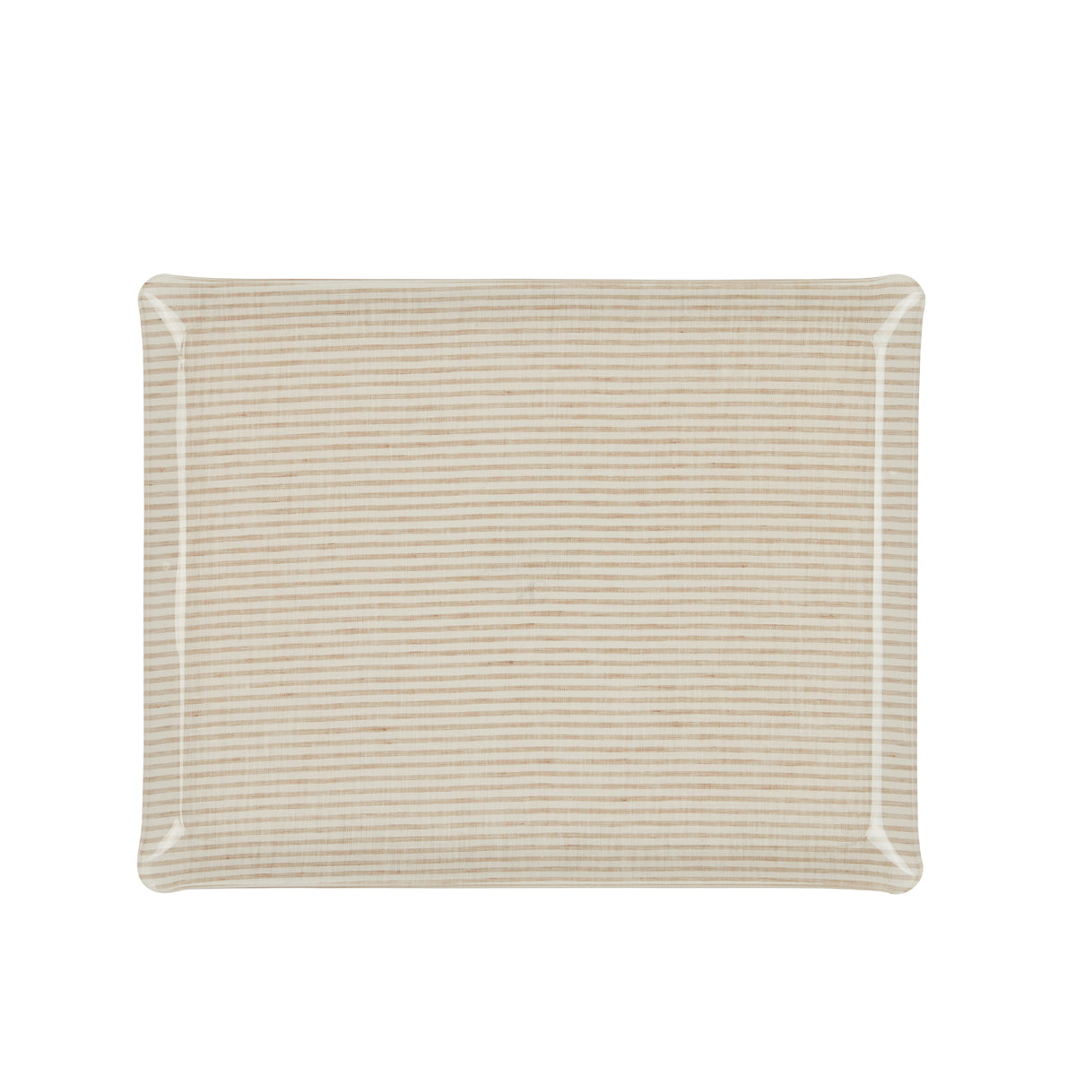 Fabric Tray Large 46X36 - Stripe Beige + White