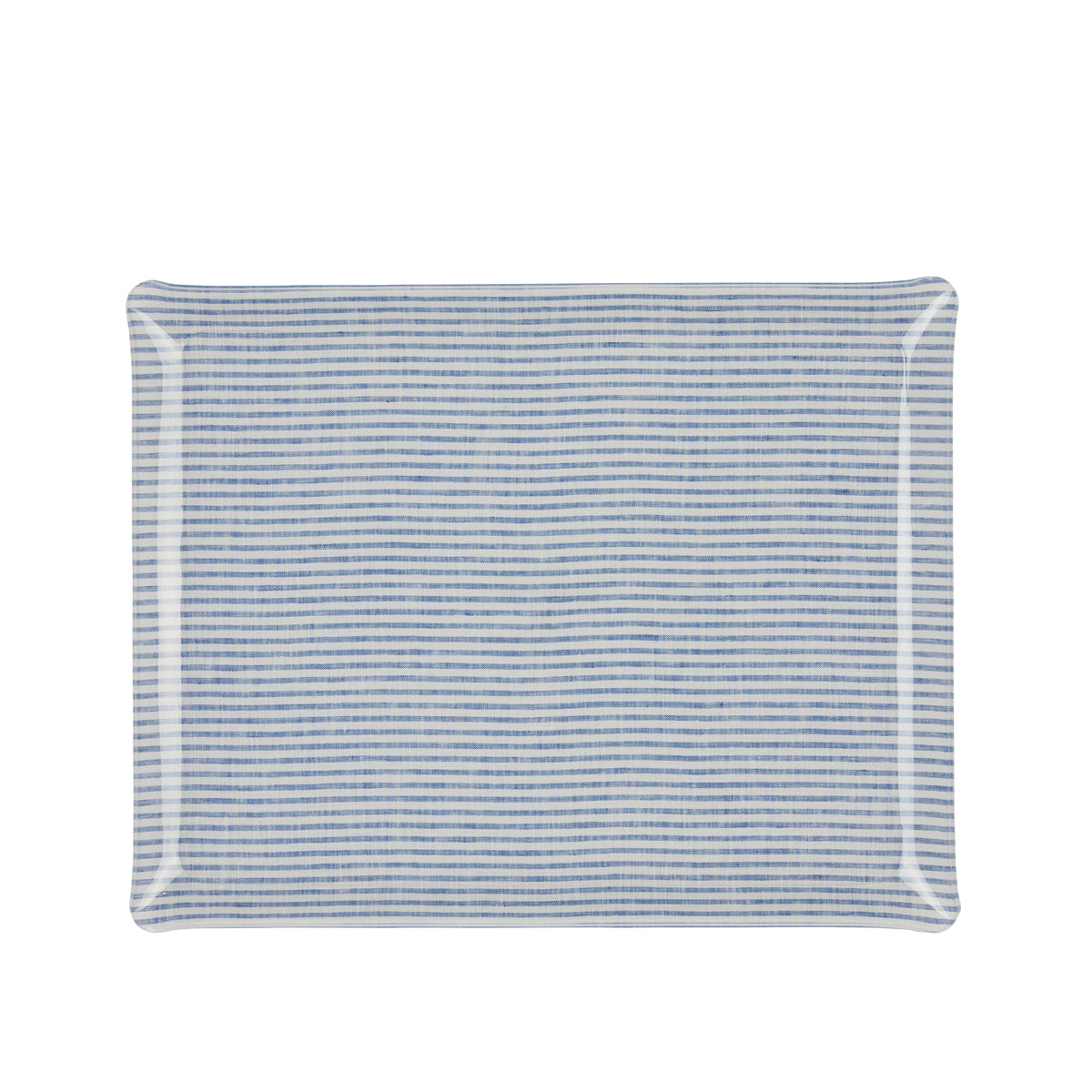 Fabric Tray Large 46X36 - Stripe Blue + White